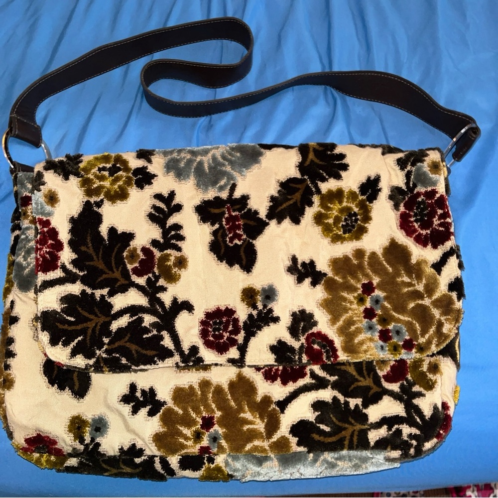 Floral Velvet Tote Bag